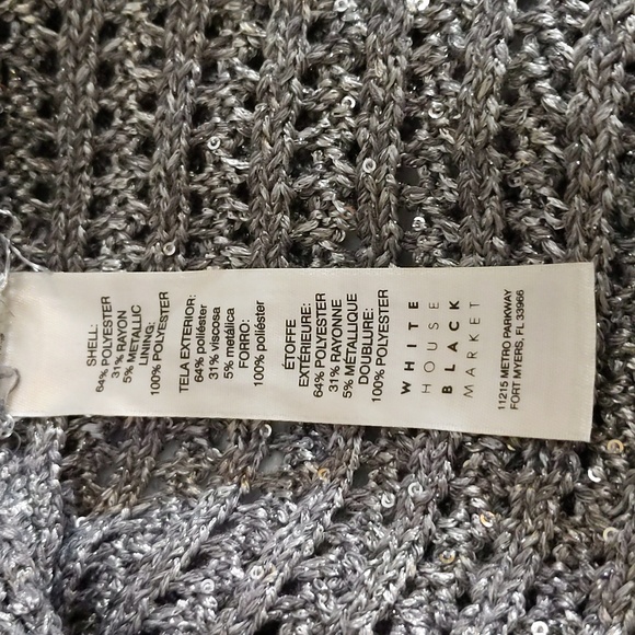 White House Black Market|Sequin Ombre Twofer Crew Neck Sweater Back Slit Shimmer - Picture 11 of 16